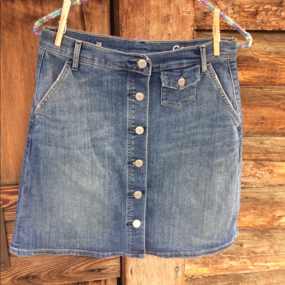 Gap 1969 Denim Button Skirt- Size 26/6 (NWOT) - Picture 2 of 7